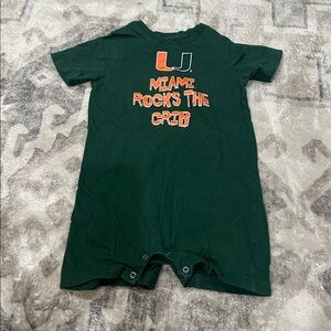 NCAA University of Miami Baby Onesie Size 24 months